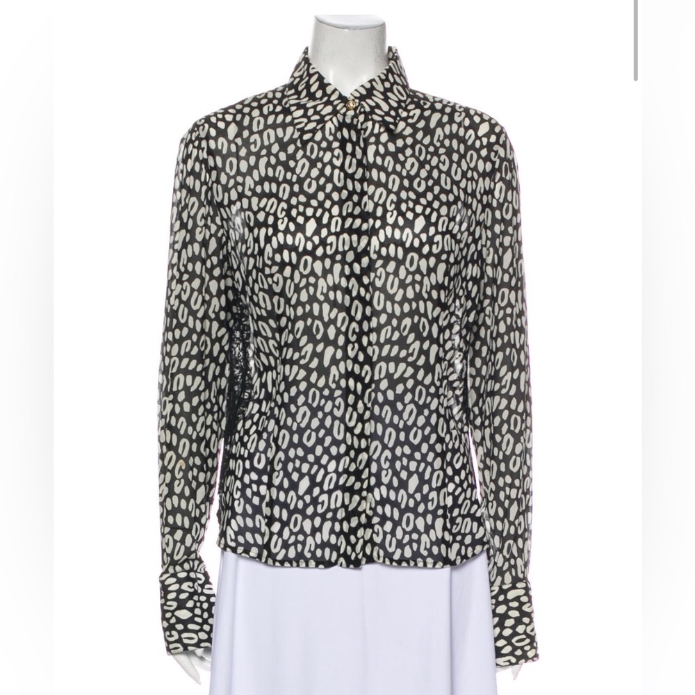 Versace Silk Button-Up Top